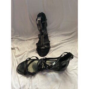 Black Gladiator Sandals Womens Size 11 Strappy Zipper Bach Beach Max Collection